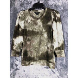 Simply Vera Wang Womans Shirt Boho Chic Tie-Dye Blouse S Fall Top